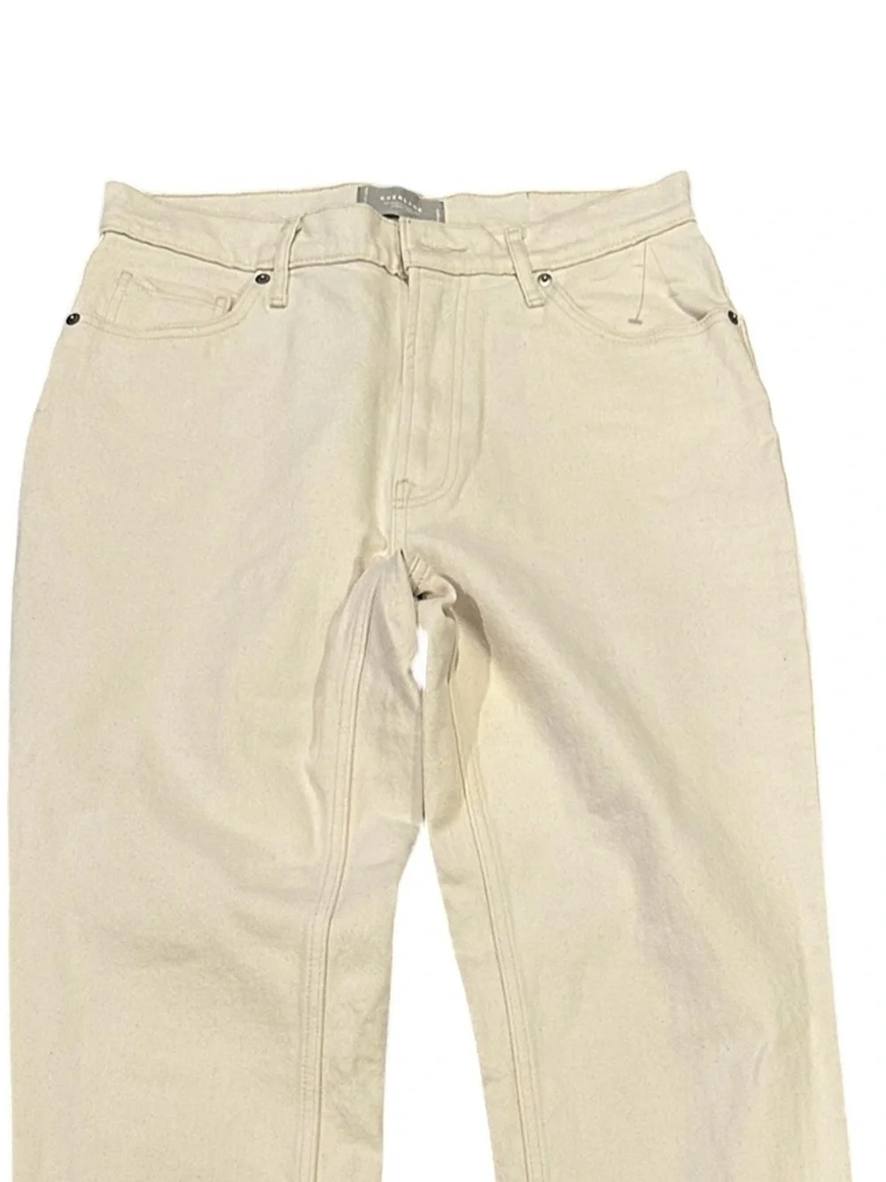 Everlane The Original Cheeky High Rise Jean Pants Ecru Cream Barrel 29